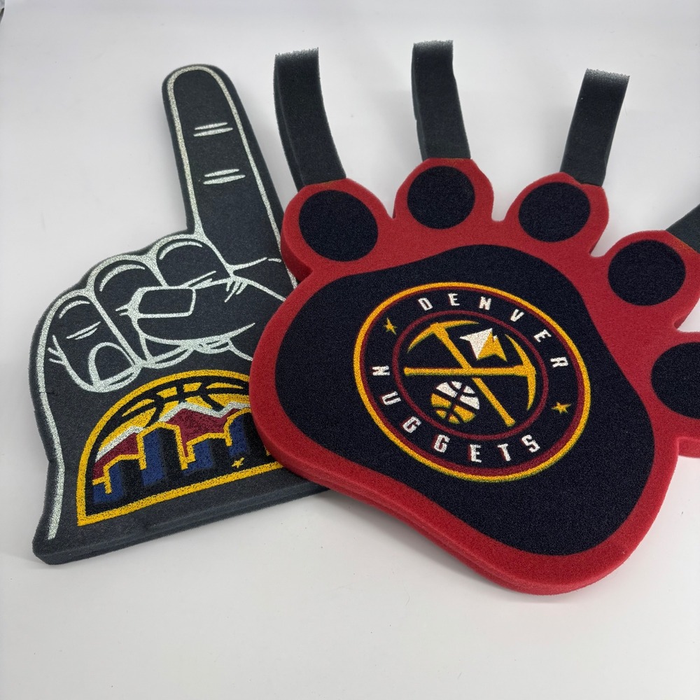 NBA Denver Nuggets Foam‎ Finger and Paw Hand Set Blue Red Game Day Fan Gear